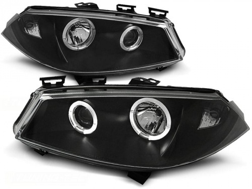 2 Phares avant Renault Megane 2 02-05 Angel Eyes LED - Noir