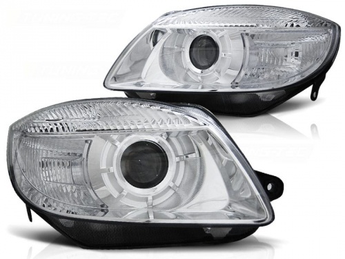 2 Phares avant Skoda Fabia - 07-10 - Chrome