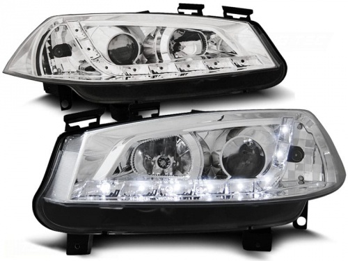 2 Phares avant Renault Megane 2 02-05 Devil Eyes LED - Chrome