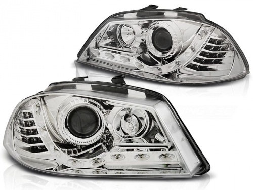 2 Phares SEAT Ibiza 6L - 02-08 - Dragon LED - cligno led - Chrome