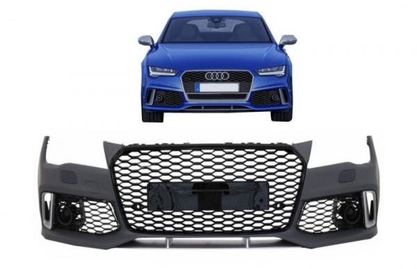 Pare choc avant AUDI A7 4G 15-18 facelift - Look RS7 - Noir