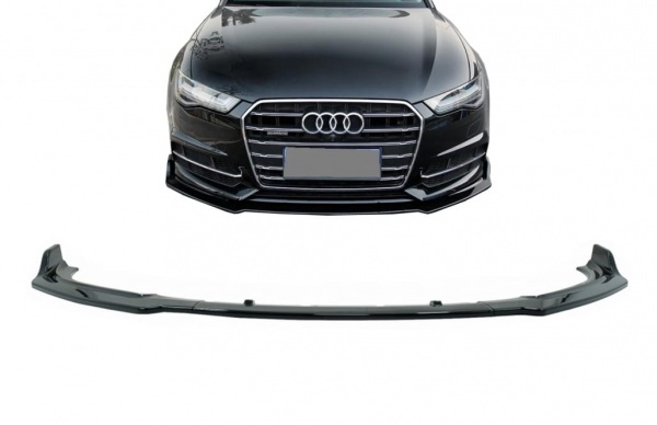 Spoiler lame avant - AUDI A6 C7 4G - noir brillant - 15-18