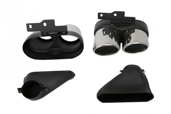 Diffuseur arriere AUDI A6 C8 sline 18-22 - Look S6 noir brillant inox