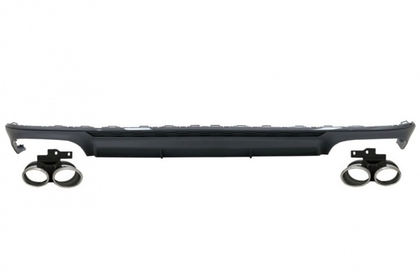 Diffuseur arriere AUDI A6 C8 sline 18-22 - Look S6 noir brillant inox