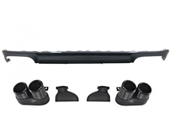 Diffuseur arriere AUDI A6 C8 sline 18-22 - Look S6 noir brillant black