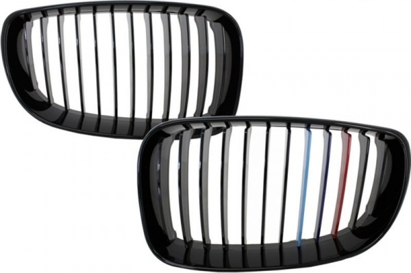 Grilles calandre LED BMW Serie 1 E81 E82 E87 E88 LCI - Noir Brillant Mpower