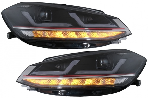 2 Phares avant VW Golf 7.5 phase 2 - fullLED - Noir GTI - OSRAM Dynamiques