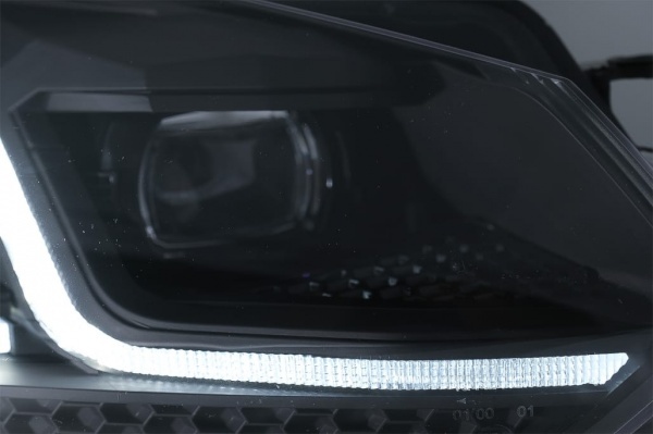 2 Phares avant VW GOLF 6 LED 08-13 look facelift G7.5 black - dynamiques