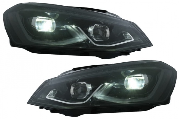2 Phares FullLED avant VW Golf 7 - look G8 - Noir