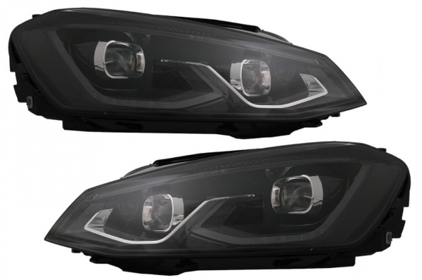 2 Phares FullLED avant VW Golf 7 - look G8 - Noir