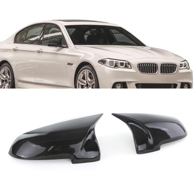 Paire De Capuchons De Rétroviseur Pour BMW Série 5/6/7 - Fibre De Carbone Ou Noir Brillant, Compatible E60 F10 F01 Etc.