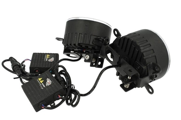 2 Feux de jour / antibrouillard LED + relais Peugeot Ford Citroen Renault 043352