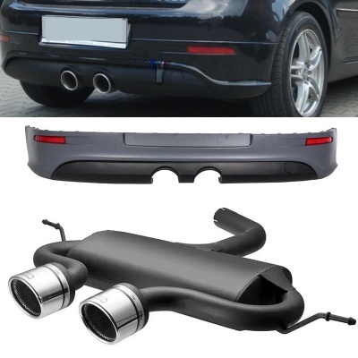 Rear bumper + exhaust VW Golf 5 (V) look R32 - double outlet 