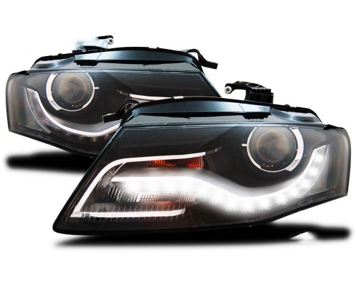 2 Phares avant AUDI A4 (B8) 07-11 - Devil Eyes - Noir