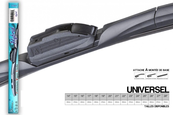 Balai essuie glace universel T191 Hybrid 70CM - 28