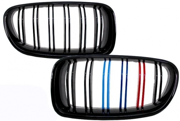 Grilles calandre BMW Serie 5 F10 F11 - Noir Brillant Mpower