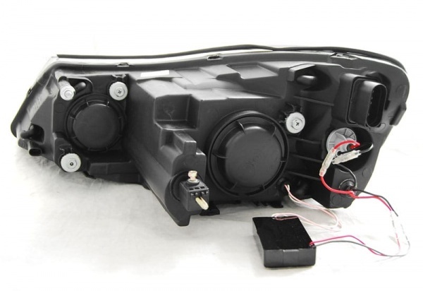 2 Phares avant Skoda Octavia 2 angel eyes CCFL - 09-12 - Noir