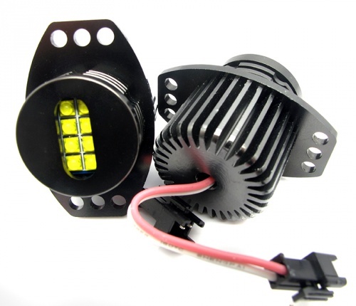 Pack Ampoules LED 64Watts anneaux LUXE V3 angel eyes BMW E90 E91 - Blanc