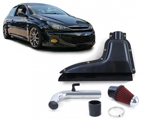 Filtre a air sport d'admission pour Peugeot 206 - look carbone