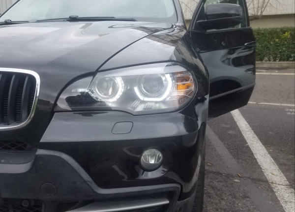2 Phares xenon BMW X5 E70 Angel Eyes LED 07-13 - Noir