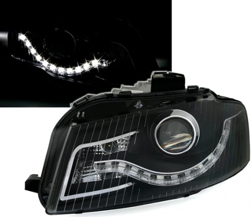 2 Phares avant Audi A3 8P Devil Eyes LED - Noir
