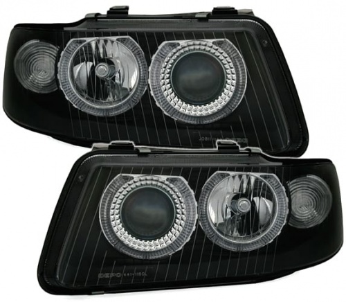 2 Phares avant Audi A3 8L Angel Eyes 00-03 - Noir
