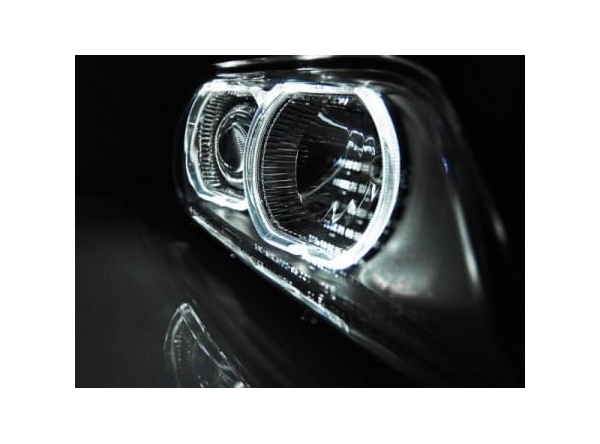 2 Phares avant BMW Serie 5 E39 Angel Eyes LED - Noir