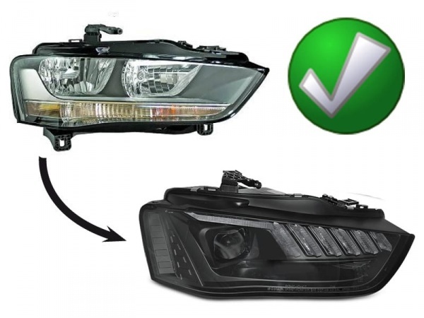 2 Phares LED AUDI A4 B8 11-15 - look matrix noir - dynamiques