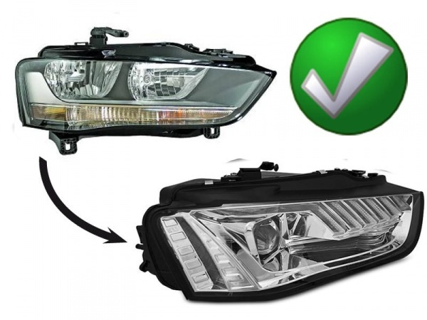 2 Phares LED AUDI A4 B8 11-15 - look matrix chrome - dynamiques