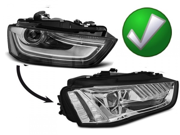 2 Phares xenon LED AUDI A4 B8 11-15 - look matrix chrome - dynamiques