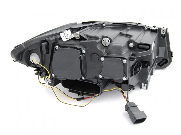 2 Phares xenon BMW Serie 5 F10 F11 LCI Angel Eyes LED 13-16 look Iconic - Chrome