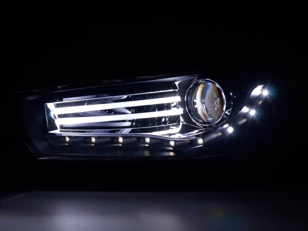 2 Phares avant VW Scirocco Devil Eyes LED LTI 08-14  - Noir