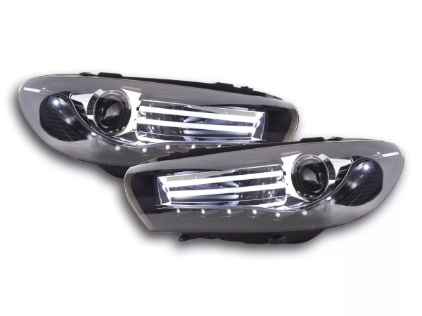 2 Phares avant VW Scirocco Devil Eyes LED LTI 08-14  - Noir