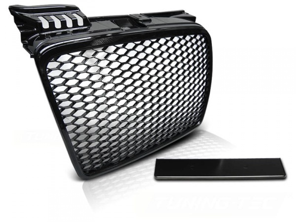 Grille calandre Audi A4 B7 04-08 - noir brillant - look RS4