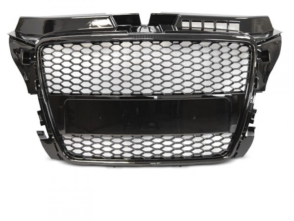 Grille calandre Audi A3 8P 08-12 - Nid d'abeille RS3 - Noir brillant