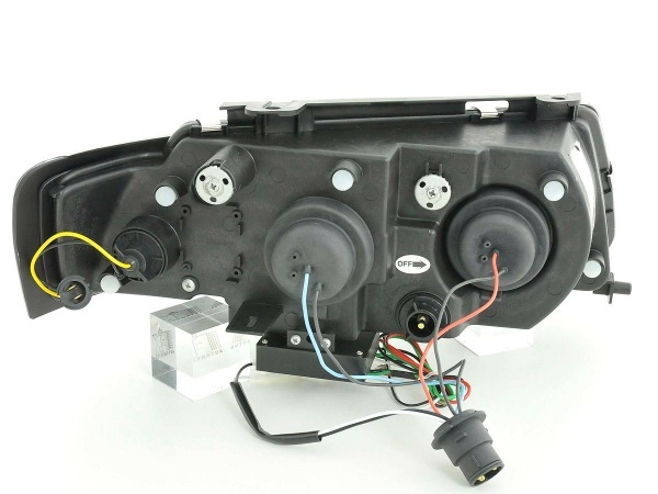 2 Phares avant VW Passat B5 (3B) Devil Eyes DRLR87 LED - Chrome