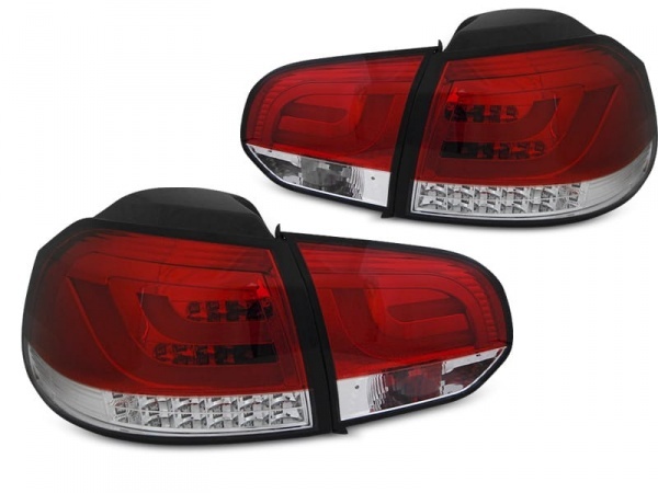 2 Feux arriere VW Golf 6 - LTI+LED - Rouge