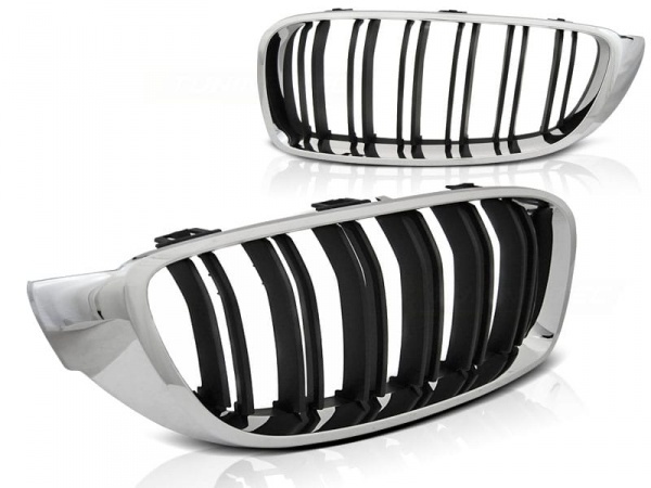 Grilles calandre BMW Serie 4 F32 F33 F36 look M4 - Chrome Noir