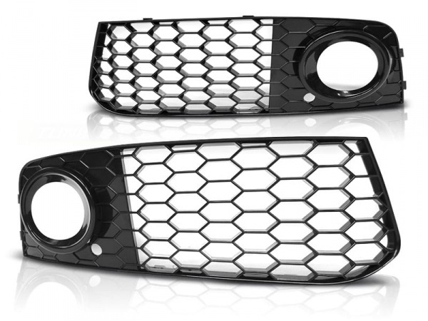 Grilles antibrouillard Audi A4 B8 07-11 - Noir brillant - look RS