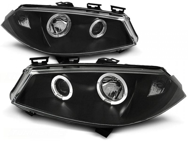 2 Phares avant Renault Megane 2 02-05 Angel Eyes LED - Noir
