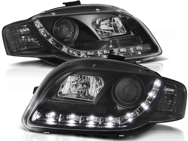 2 Phares devil eyes LED AUDI A4 B7 (8E) 04-07 - Noir