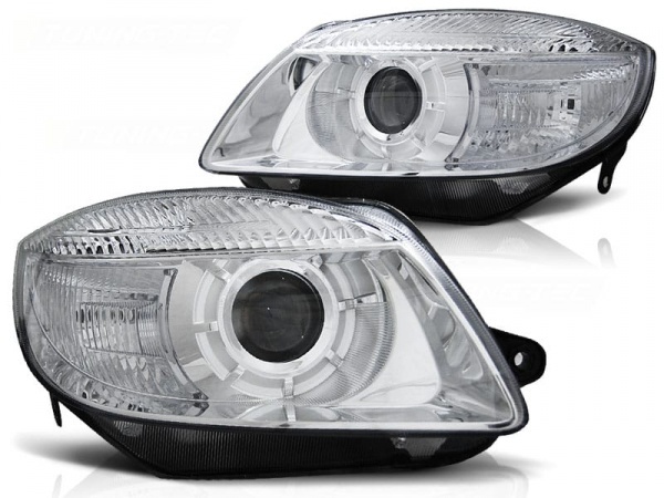 2 Phares avant Skoda Fabia - 07-10 - Chrome