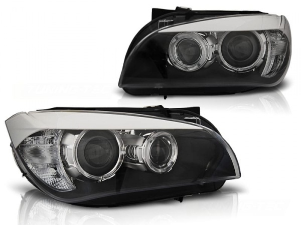 2 Phares avant BMW X1 E84 Angel Eyes DEPO V2 LED 09-12 - Noir