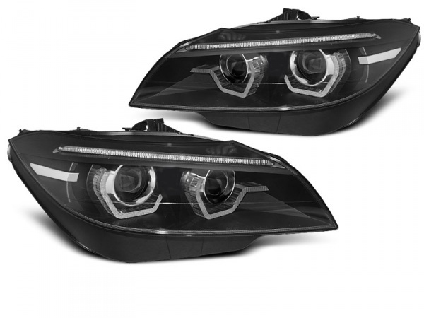 2 BMW Z4 (E89) Angel Eyes LED 3D dynamische Xenon-Scheinwerfer - 09-13 - Schwarz