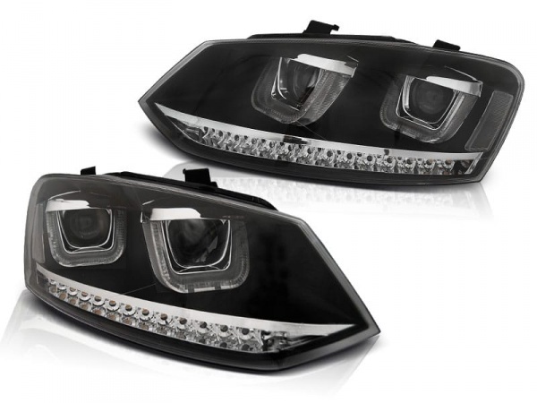 2 Phares avant VW Polo 6R 09-14 - 3D LED - noir - dynamique