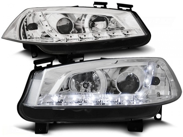 2 Phares avant Renault Megane 2 02-05 Devil Eyes LED - Chrome