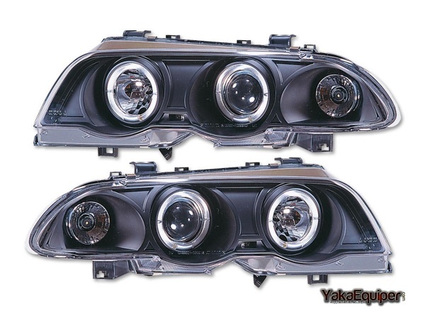 2 Phares avant BMW E46 Berline phase 1 98-01 - Noir