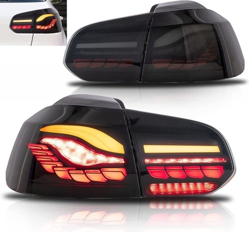 2 Feux arriere VW Golf 6 dynamiques look oled - LED - fumé