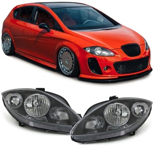 2 Phares SEAT Leon 2 1P - 05-09 - Noir