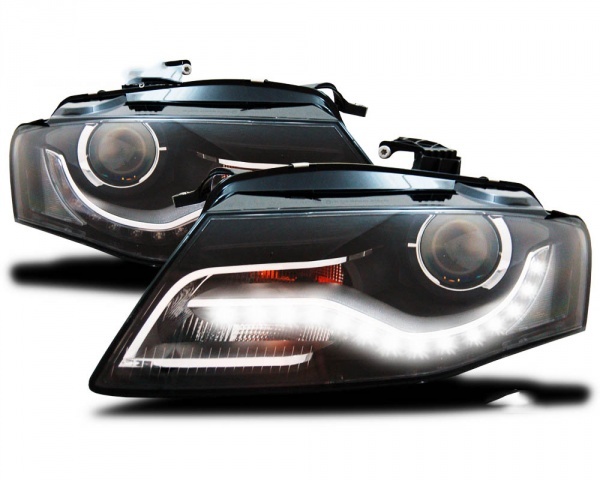 2 Phares avant AUDI A4 (B8) 07-11 - Devil Eyes - Noir